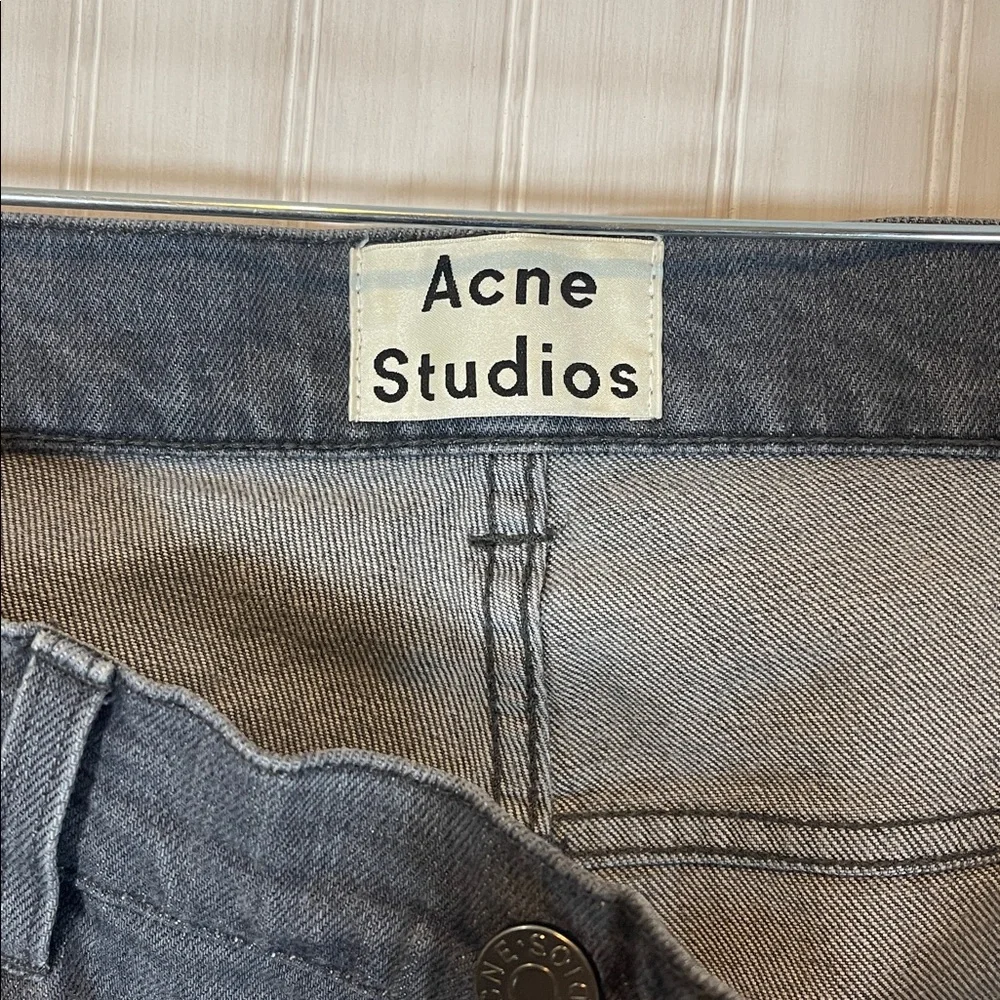 ACNE STUDIOS GRAY BUTTON FLY ROC CRAB DENIM JEANS 36/34